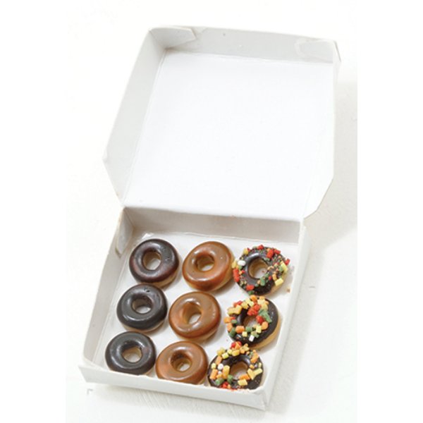 IM65482 Donuts in White Box for Dollhouse Miniature