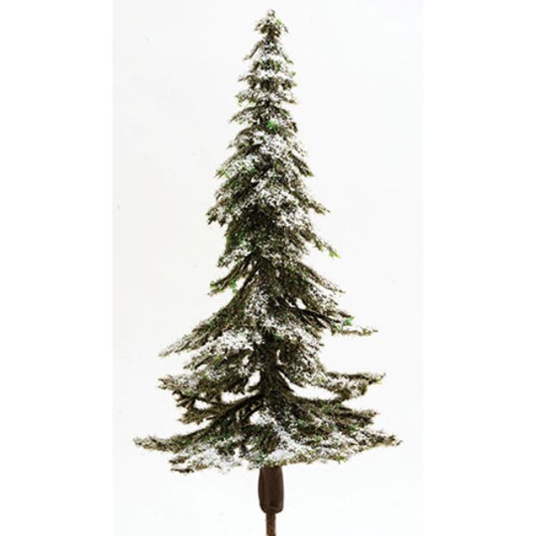 CA8001 8 in. Snow Covered Appalachian Green Spruce Tree on Spike for Dollhouse Miniature