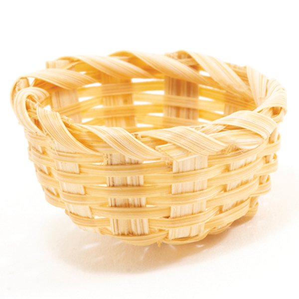IM65726 Small Round Basket for Dollhouse Miniature