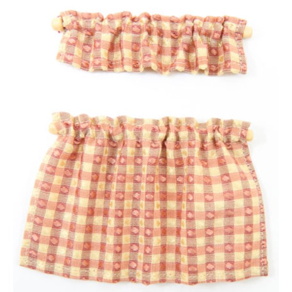 BB70032 Cafe Curtains for Dollhouse Miniature - Mauve