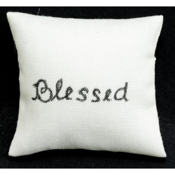 BB80039 Pillow for Dollhouse Miniature - Ecru Blessed
