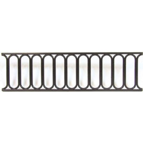 NWC120 6 in. Modern Rail Fence for Dollhouse Miniature - Black Plastic - 2 Piece
