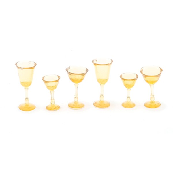 CB110A Stemware for Dollhouse Miniature - Amber - 6 Piece