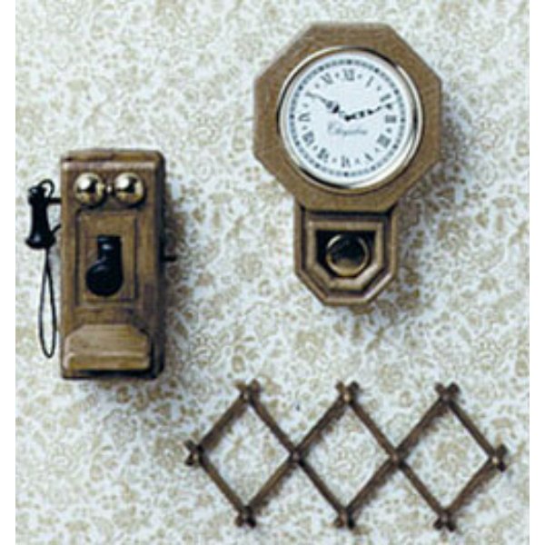 CB2427BR M-570 Wall Accessories Mini Kit for Dollhouse Miniature - Brown