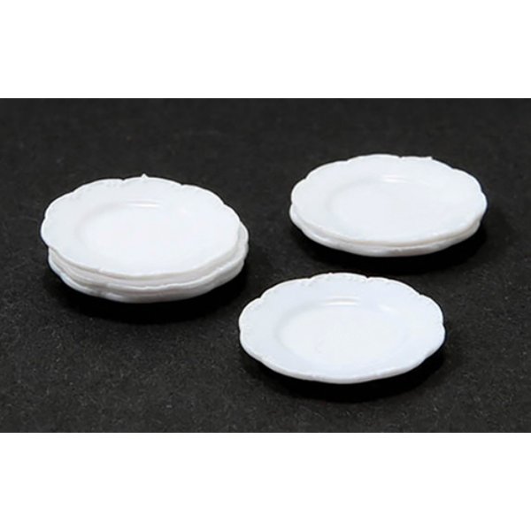 CB2718 Dinner Plates for Dollhouse Miniature - White - 12 Piece