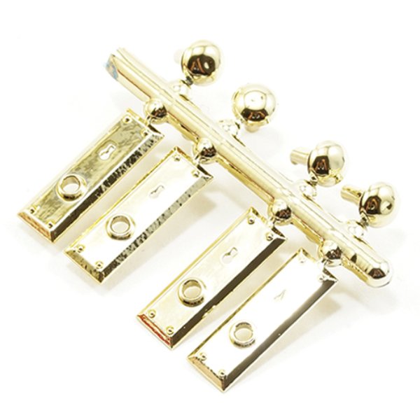 CB2724 Door Hardware with 4 Knobs & 4 Plates for Dollhouse Miniature - Gold