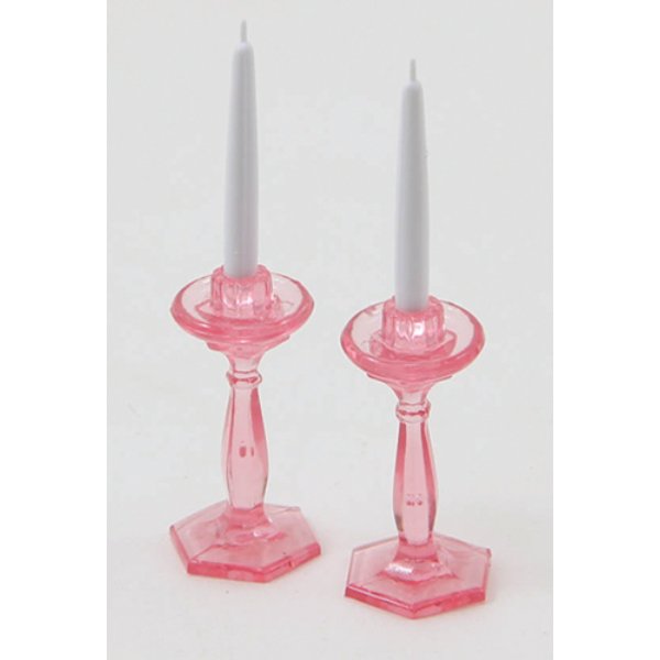 CB66P Candlesticks for Dollhouse Miniature - Pink