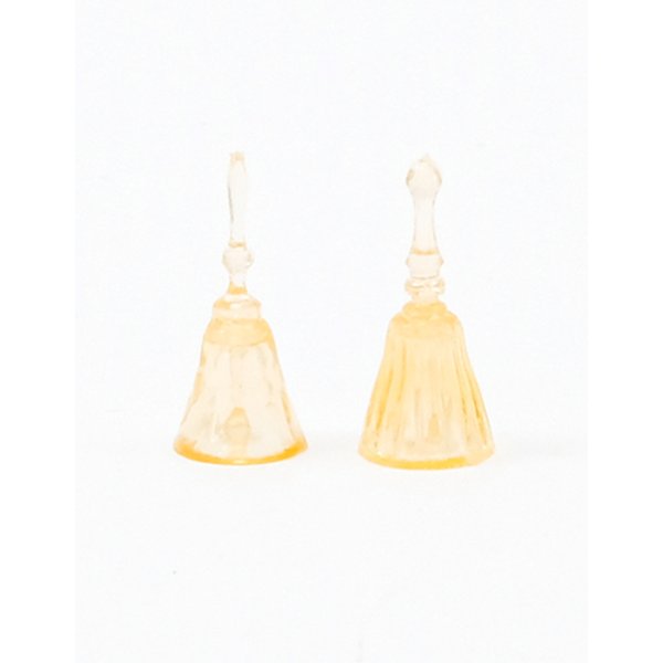 CB89A Dinner Bells for Dollhouse Miniature - Amber - 2 Piece