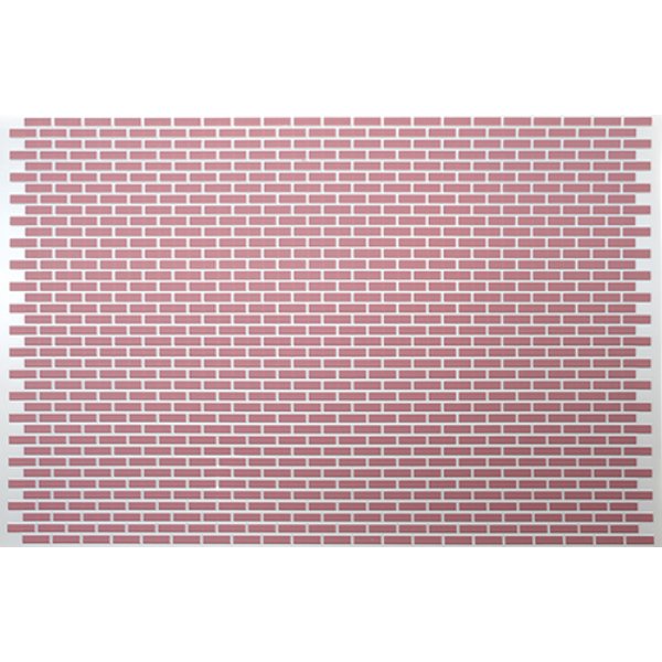 MH5320 10.75 x 15.5 in. PVC Brick Panel for Dollhouse Miniature - Red