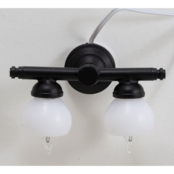 MH45131 12V Double Black Wall Sconce for Dollhouse Miniature
