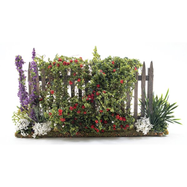 CAFR Fence with Roses for Dollhouse Miniature