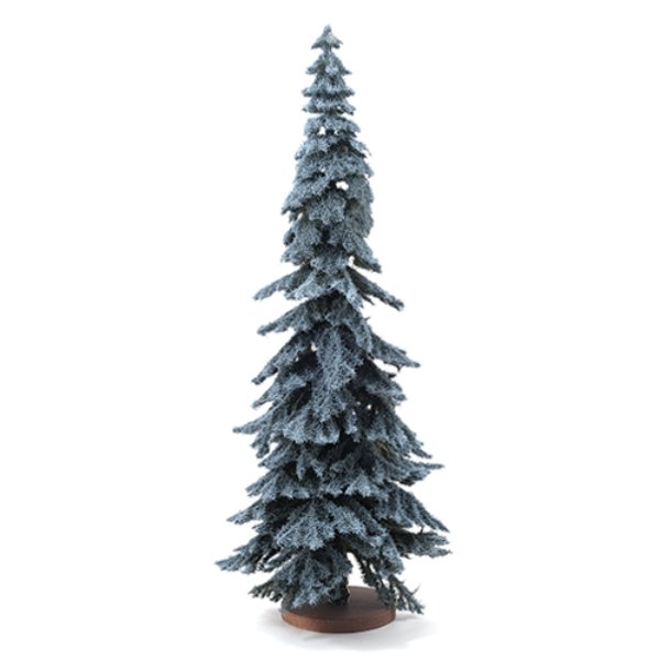 CAST0110 10 in. Tall Spruce Tree on Disc Base for Dollhouse Miniature - Blue