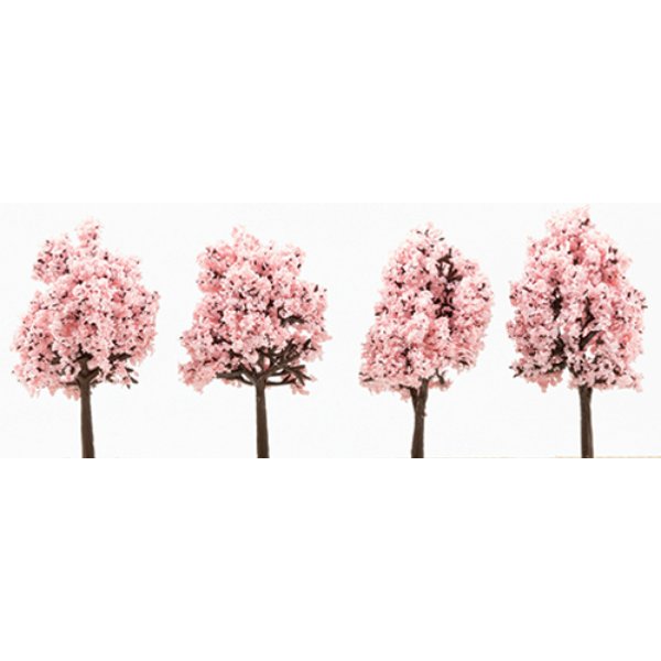 CA7006 2.5 in. Flowering Cherry Tree for Dollhouse Miniature - Pack of 4