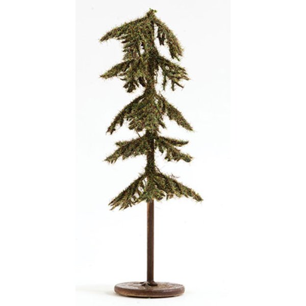 CAST070 Pencil Spruce Tree on Disk Base for Dollhouse Miniature