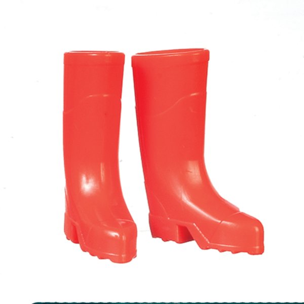 AZB0114 Wellingtons Boots for Dollhouse Miniature - Red