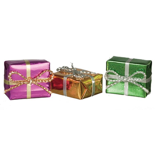 AZB0225 Wrapped Gifts Set for Dollhouse Miniature - 3 Piece