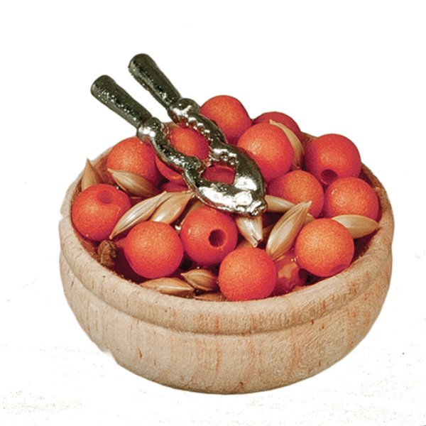 AZB0230 Bowl of Nuts with Nutcracker for Dollhouse Miniature