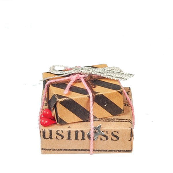 AZB0148 Wrapped Gifts for Dollhouse Miniature - Stack of 2