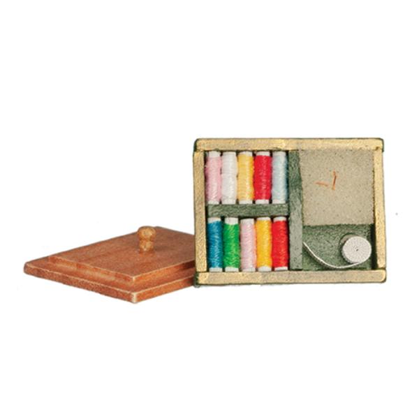 AZB0287 1.5 x 1 x 0.31 in. Sewing Box with Thread for Dollhouse Miniature