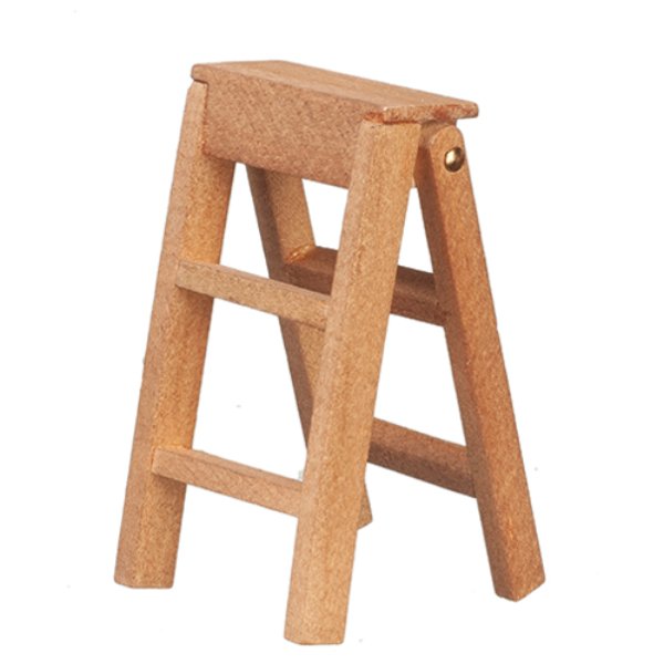 AZB0470 2 in. Stepladder for Dollhouse Miniature - Walnut