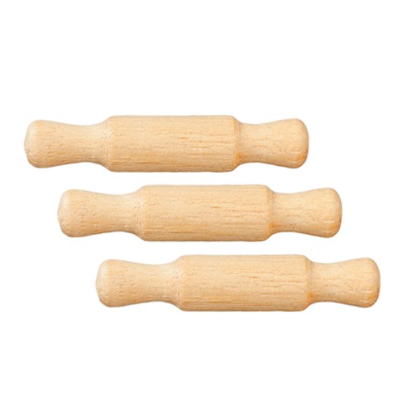 AZB0412 Small Rolling Pins for Dollhouse Miniature - 3 Piece