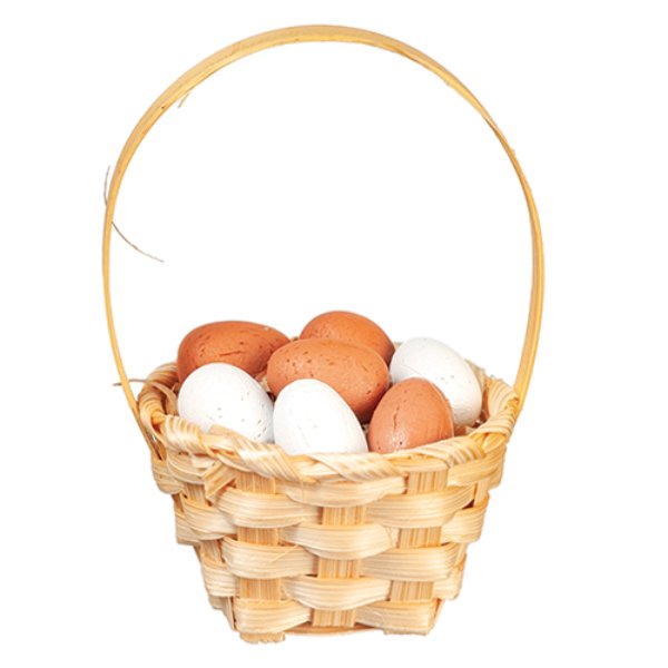 AZB0621 Eggs in Basket for Dollhouse Miniature