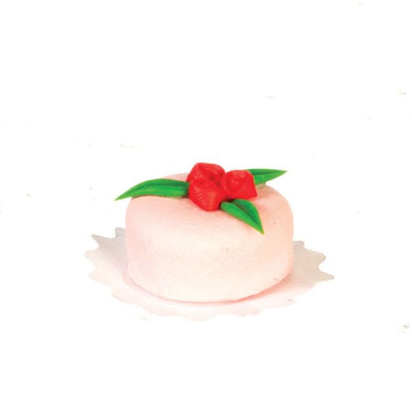 AZB0245 Pink Cake with Roses for Dollhouse Miniature