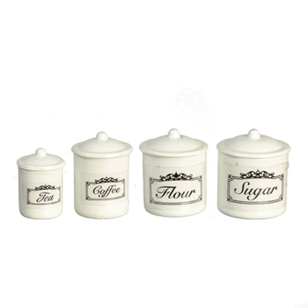 AZB0291 Canister Set, White - Set of 4