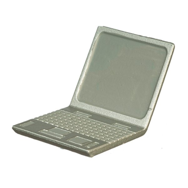 AZB0450 Laptop Computer for Dollhouse Miniature - Silver