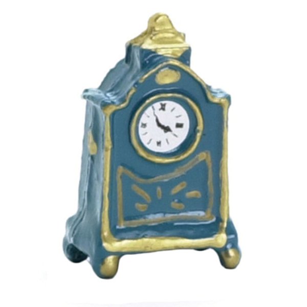 AZB0539 Royal Blue Mantle Clock for Dollhouse Miniature