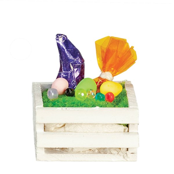 AZB0476 Easter Crate for Dollhouse Miniature - White