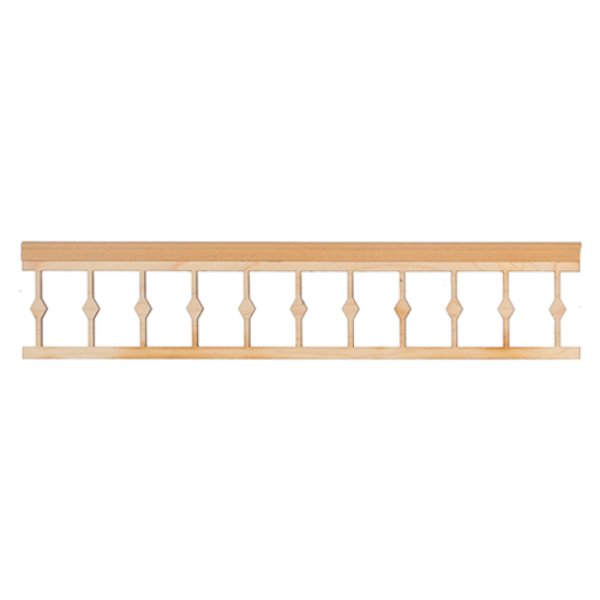 AS894B 10 in. Diamond Center Handrail for Dollhouse Miniature