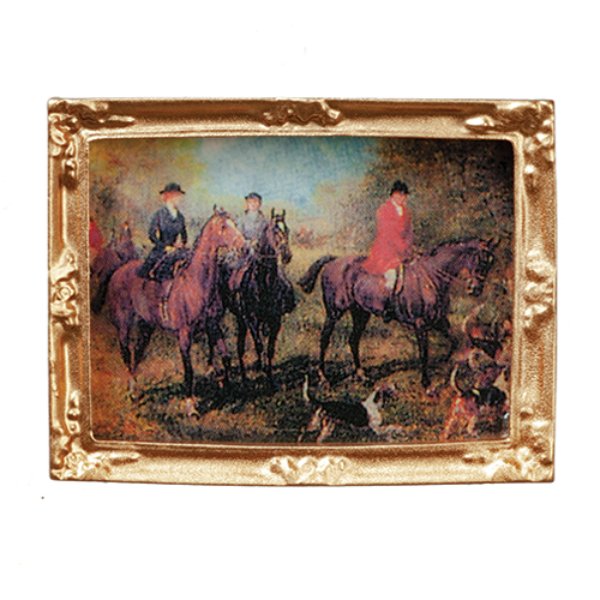 AZB0500 Framed Polo Match for Dollhouse Miniature