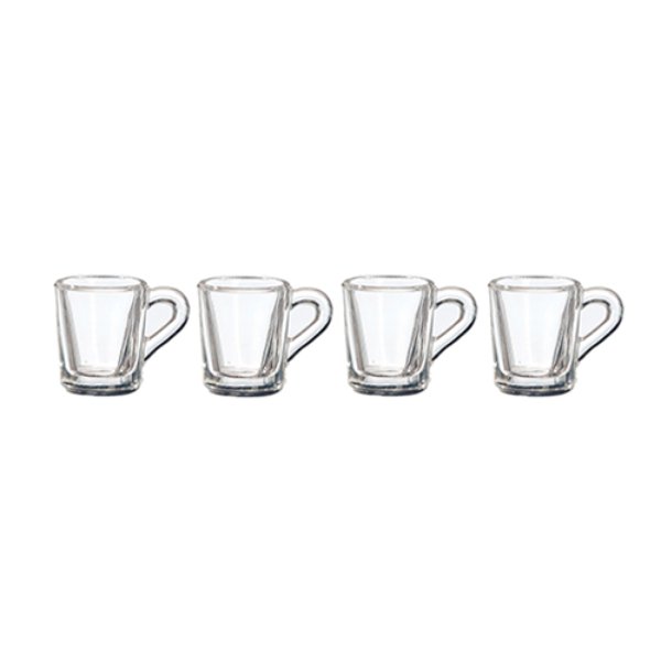 AZG7315 Small Clear Mugs Set for Dollhouse Miniature - 4 Piece