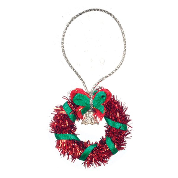 AZG7355 Red Xmas Wreath for Dollhouse Miniature