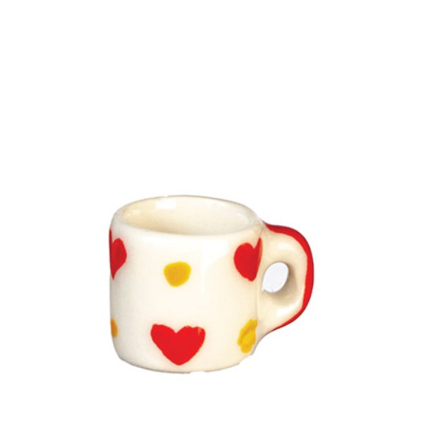 AZG6600 Coffee Mug with Hearts for Dollhouse Miniatures