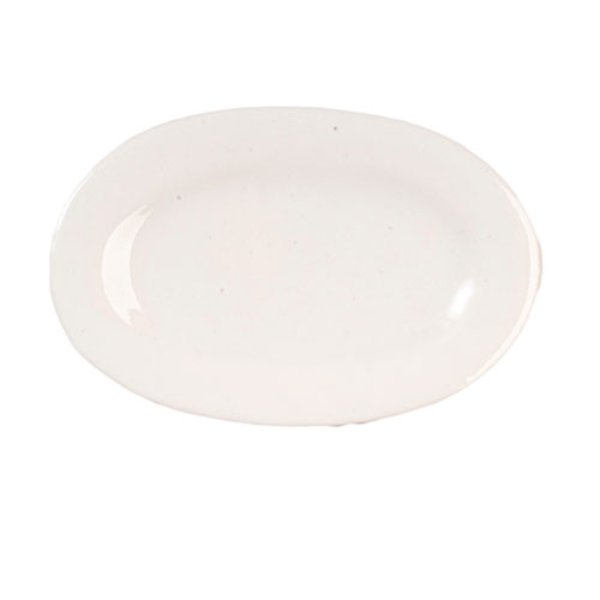 AZG6626 Oval Ceramic Plate for Dollhouse Miniature - White