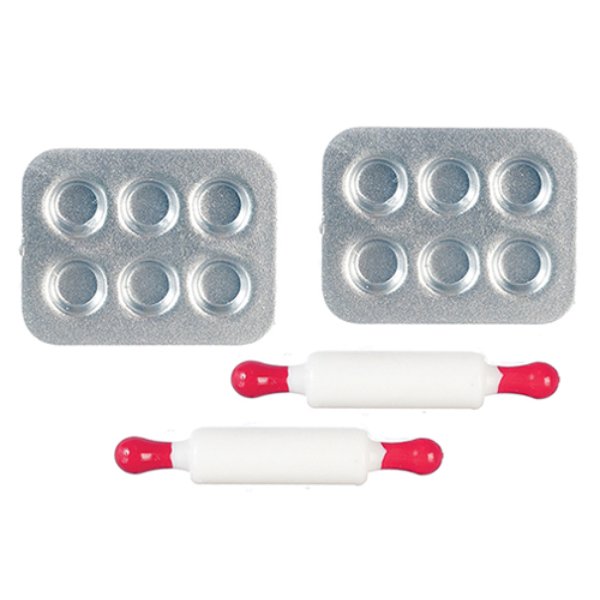 AZG7501 Bakery Set for Dollhouse Miniature - 4 Piece