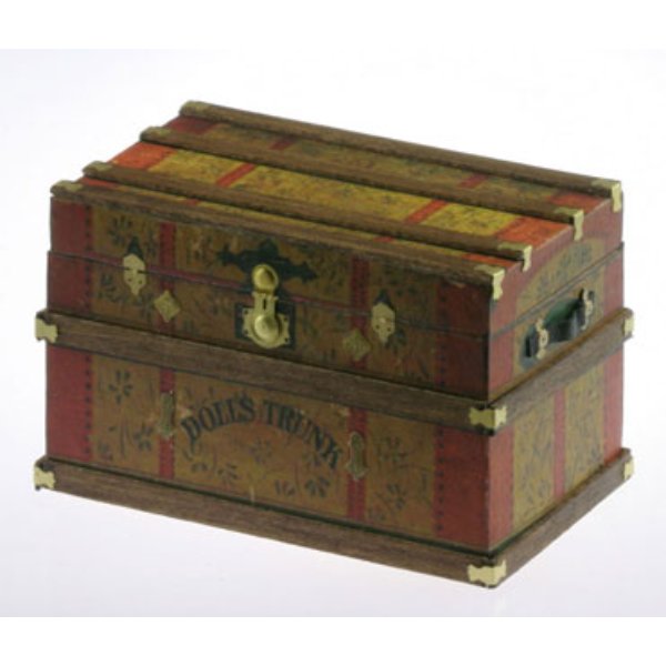 CATCPT104 Lithograph Wooden Dolls Trunk Kit for Dollhouse Miniature