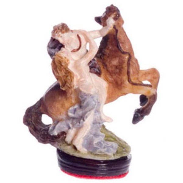 FCA3858 Riding A Horse for Dollhouse Miniature