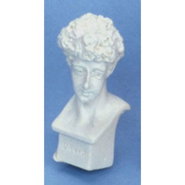 FCA1494WH David Bust Statue for Dollhouse Miniature - White