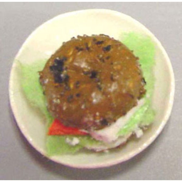 BYBJF12 Bagel & Lox Plate for Dollhouse Miniature