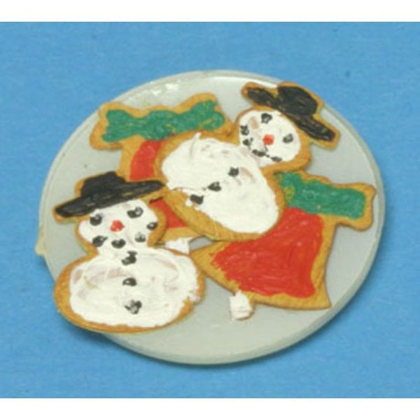 CAR1048 Replacement Christmas Cookies on Plate for Dollhouse Miniature