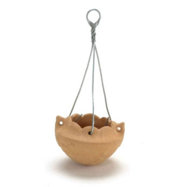 FCA2362 Hanging Pot for Dollhouse Miniature - Terra Cotta - 6 Piece