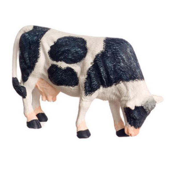 FCA3168BK Eating Cow for Dollhouse Miniature - Black - 0.5 in.