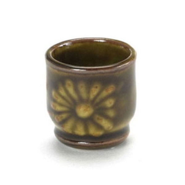 FCA2363 Glazed Pot for Dollhouse Miniature - Brown - 6 Piece