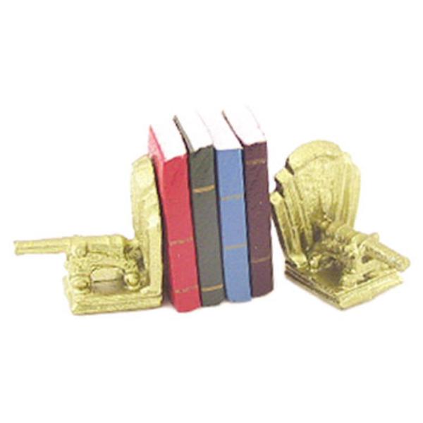 ISL5100 Cannon Bookends with Books for Dollhouse Miniature