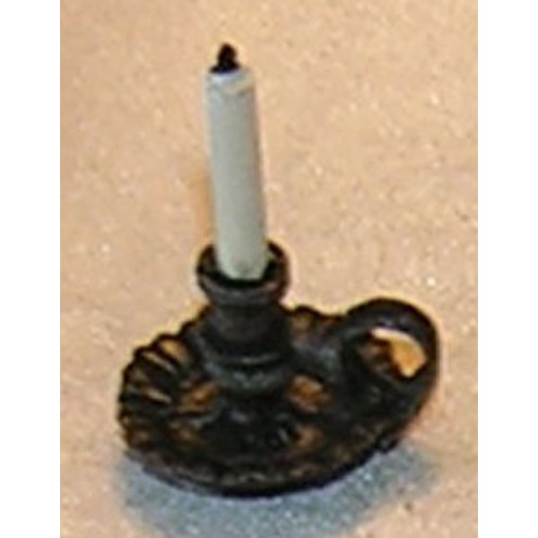 ISL09133 Chamber Fluted Candle for Dollhouse Miniature - Black