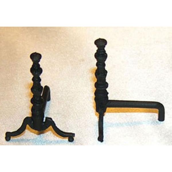 ISL2428 Long Black Fireplace Andirons for Dollhouse Miniature - 2 Piece