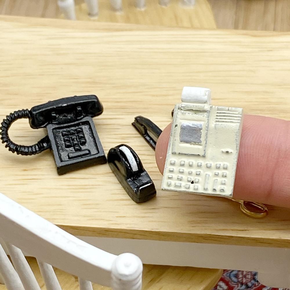 ISL5007 Office Desk Set for Dollhouse Miniature - 7 Piece